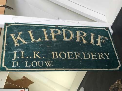 Vintage Klipdrift Farmsign ( 80 x 40 cm )