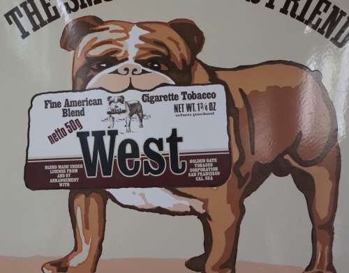 Original Enamel Sign : West Cigarette Tobacco ( 60 x 54cm )