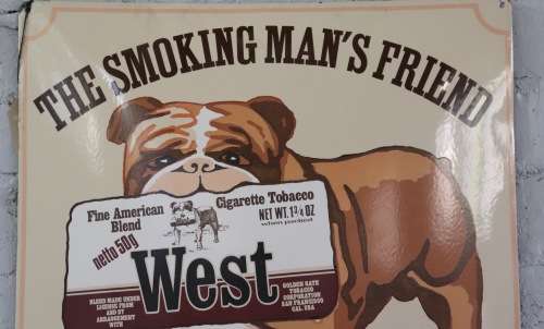 Original Enamel Sign : West Cigarette Tobacco ( 60 x 54cm )