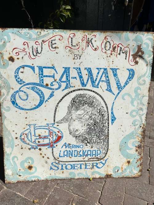 Original Handpainted Sign : Seaway Merino Stoetery ( 70 x 68 cm )