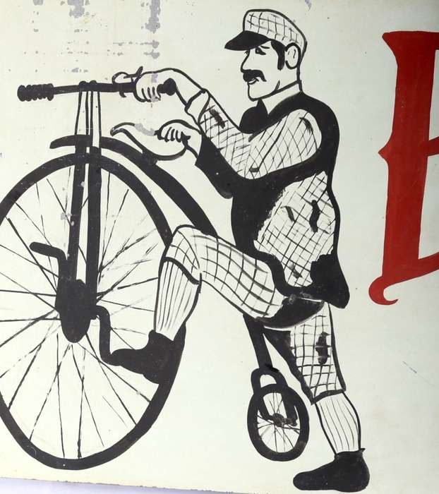 Bicycle Hire Sign , Hanpainted ( ( 91 x 37 cm )