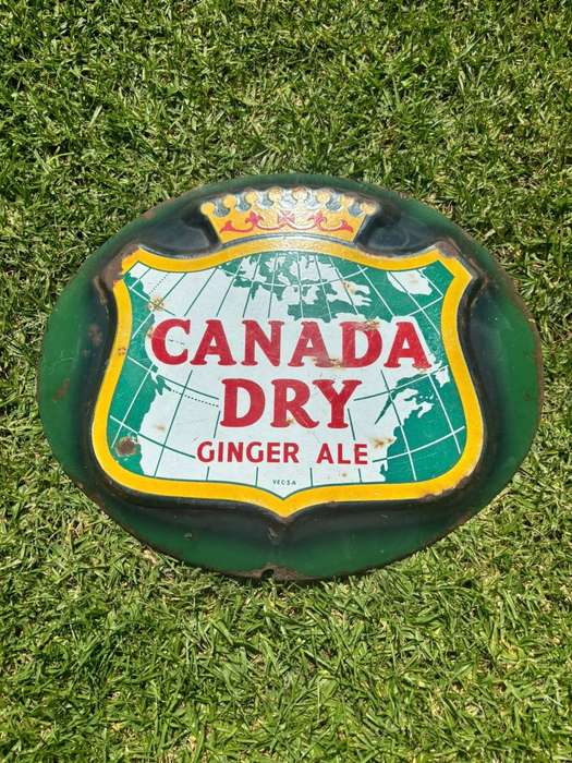 Original Enamel Canada Dry Button Sign ( 49 x 40 cm )