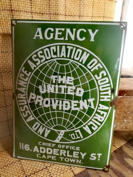 Vintage Enamel United Provident Sign ( 46 x 33 cm )