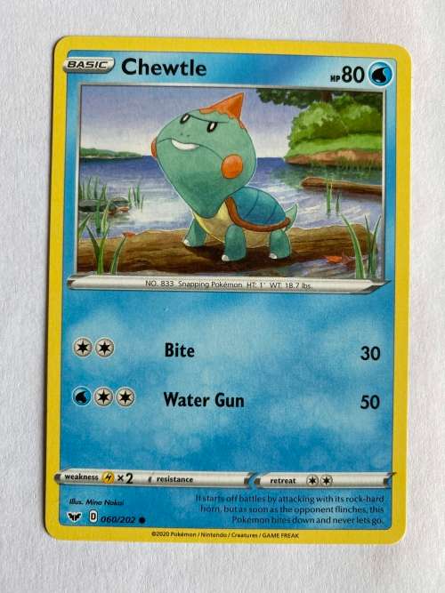 Pokemon card ( chewtle) common