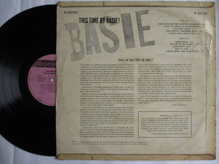 COUNT BASIE - THIS TIME BY BASIE! HITS OF THE 50S & 60S - RSA - VG- / G+ TO VG-