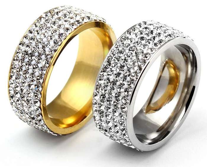 Exquisite Tungsten Steel, 5 Row Crystal Diamond Encrusted - Gold / Platinum Plated, Craze R1 ~ !