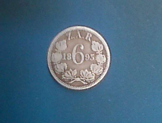 VERY FINE SIXPENCE "1895" SILVER KRUGER SERIES...