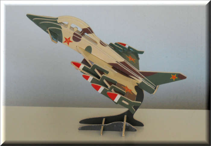 3D Woodcraft Puzzle - Eurofighter Typhoon Jet - Educational Wooden Building Model Kit