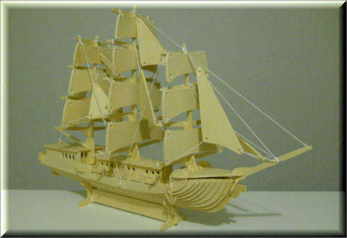 European Sailing Boat - 3D Woodcraft DIY Construction Kit.  Please see Description!