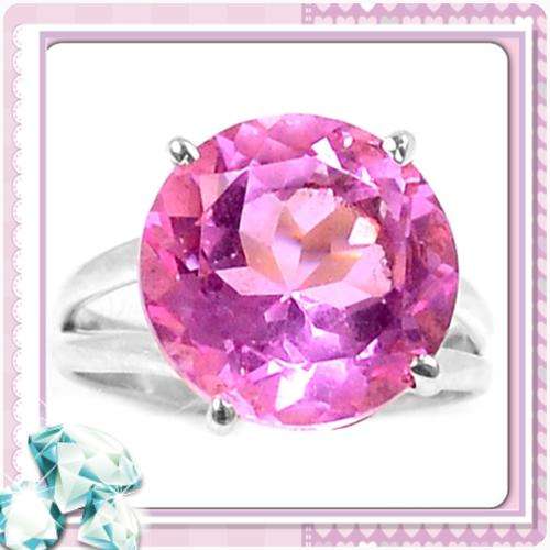 ***LAST ONE- EXCEPTIONALLY PRETTY***PINK KUNZITE SOLID (NOT PLATED) .925 STERLING SILVER RING SIZE 8