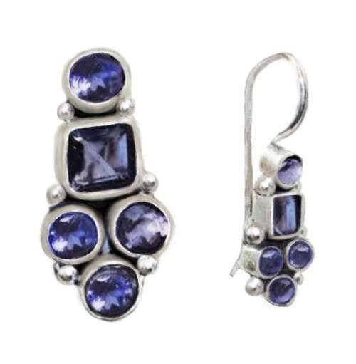 Natural Purple Amethyst Gemstones set in Solid .925 Sterling Silver Dainty Elegant Earrings