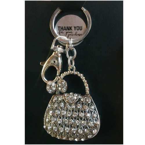 Trendy Black and White Women`s Key Ring