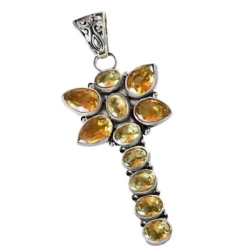 Handmade Golden Citrine Dragonfly .925 Sterling  Silver Pendant