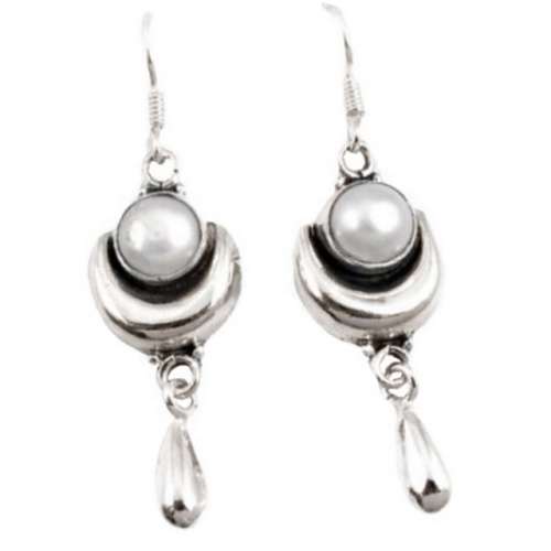 Creamy White River Pearl set in. 925 Sterling Silver Plated Handmade Pendant