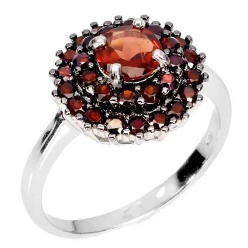 Outstanding 31 Unheated Mozambique Garnets set in Solid .925 Sterling Silver Ring US 7 or O