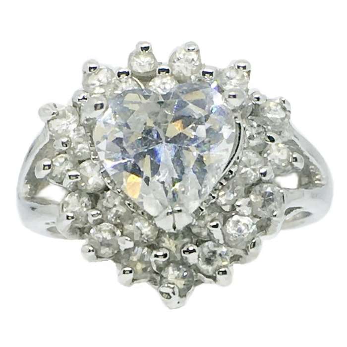 Handmade Natural White Topaz Gemstone in Solid .925 Sterling Silver Ring Size 7.5 or P