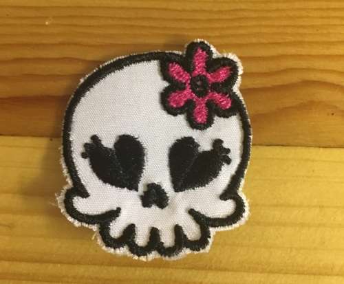 Biker Small ghost with flower badge patch
