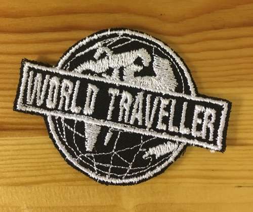 BDG470 Biker World traveller badge patch