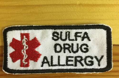 BDG295 Medical alert Sulfa drug allergy patch