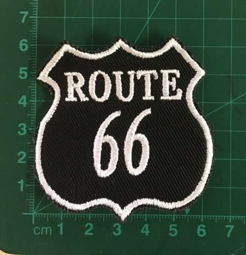 BDG46 Biker slogan `Route 66`  badge patch