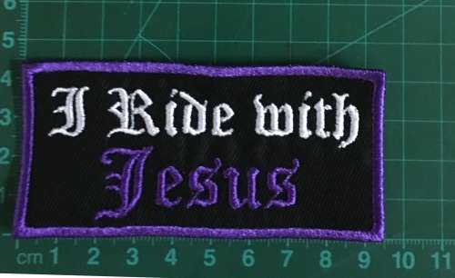 BDG787 I ride with Jesus badge patch