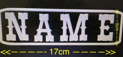 BDGNM2 Custom name  tag badge patch 17cm x 5 cm