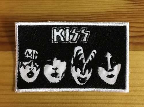 BDG1002 ROCK KISS faces in black badge patch