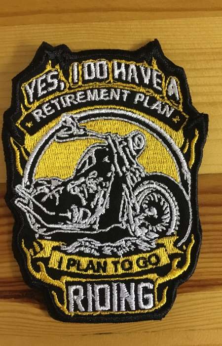 BDG956 Retirement plan badge patch Golden Yellow