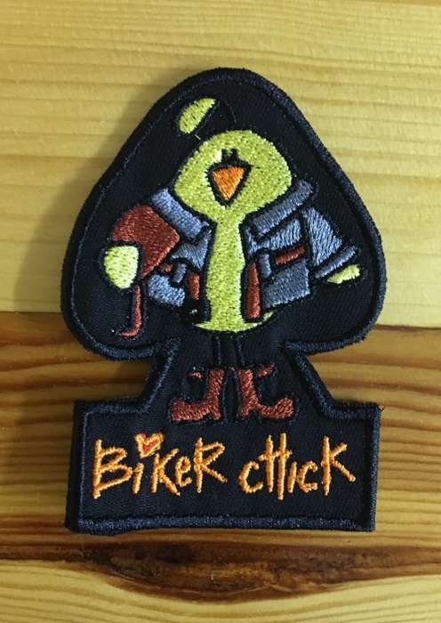 BDG1019 Biker chick badge patch