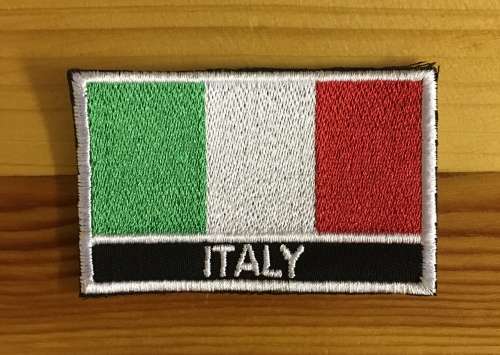 BDG1076 Flag Italy with name patch badge 5cm x 8cm