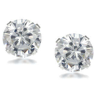 STERLING SILVER .925 8MM STUDS EARRING WITH CUBIC ZIRCONIA**STOCK ON HAND**