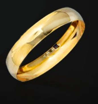 9ct Solid Gold 4mm "C Shaped" wedding band