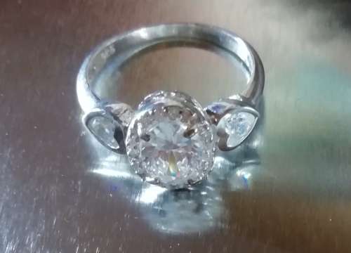 Sterling Silver Genuine 925 dress ring with 19 Cubic Zirconia- Stock on hand