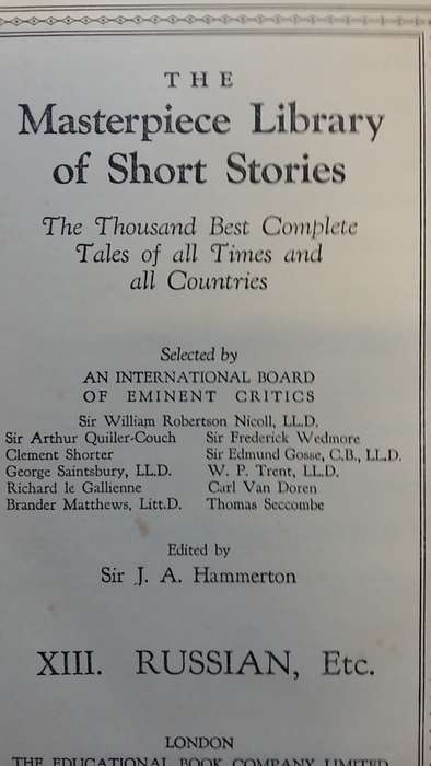 ANTIQUE BOOK : THE WORLD'S THOUSAND BEST SHORT STORIES : UNDATED : CIRCA 1900