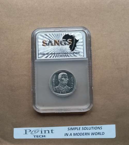 SANGS GRADED - 2000 SA MANDELA COIN - AU 50