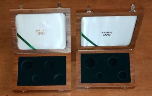 (LOW START) 2 X SOLID WOOD PRESTIGE COIN SET BOXES