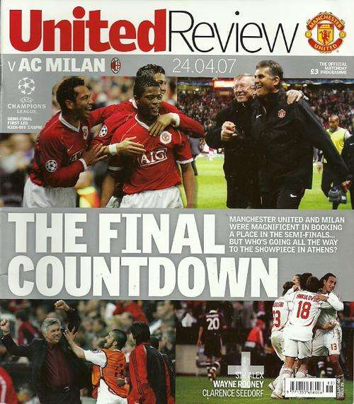Manchester United v AC Milan  2006/07 Champions League Semi Final 1st Leg Programme