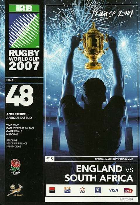 South Africa v England 2007 RWC Final Match Programme