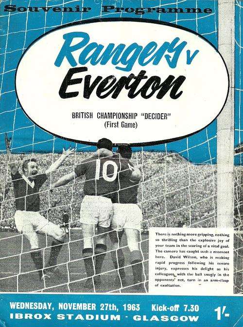 Rangers v Everton 1963 British Championship Decider 1st Leg