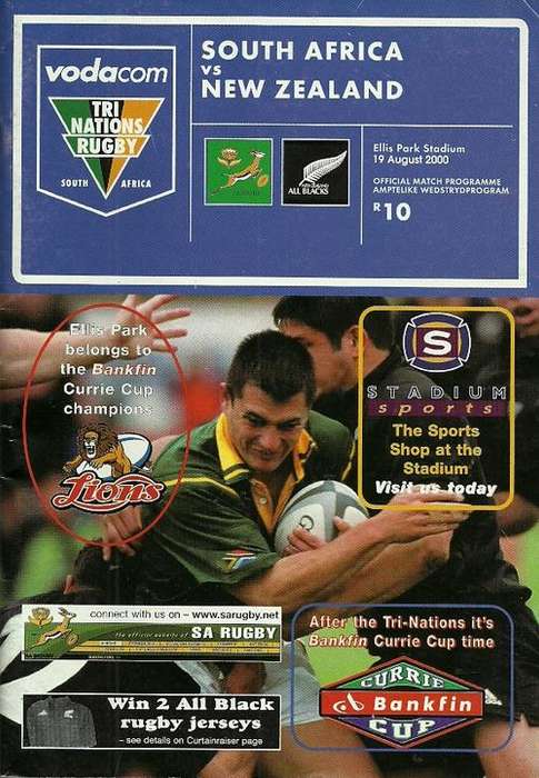 South Africa v New Zealand 2000 Tri Nations Match Programme