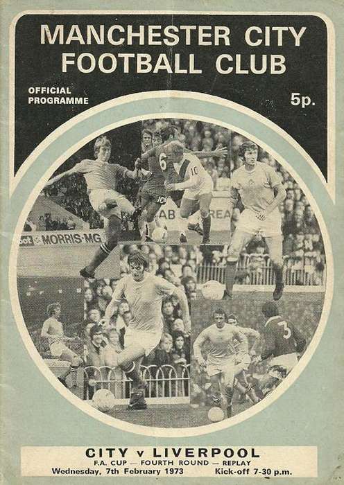 Manchester City v Liverpool 1972/73 FA Cup 4th Rnd Replay Match Programme