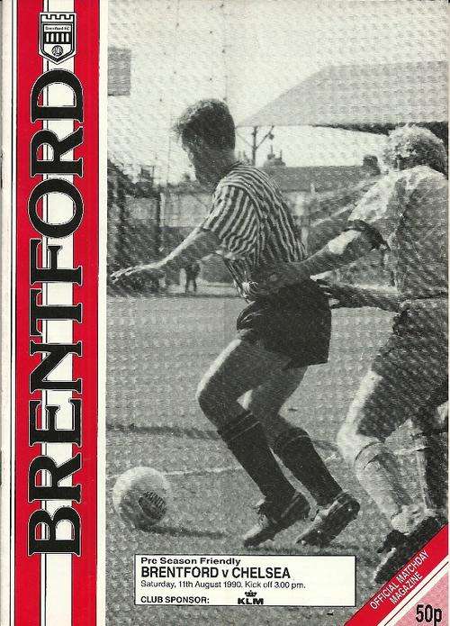 Brentford v Chelsea 1990 Friendly Match Official  Programme
