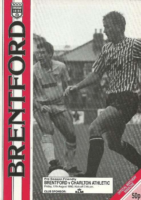 Brentford v Charlton Athletic 1990 Friendly Match Official Programme