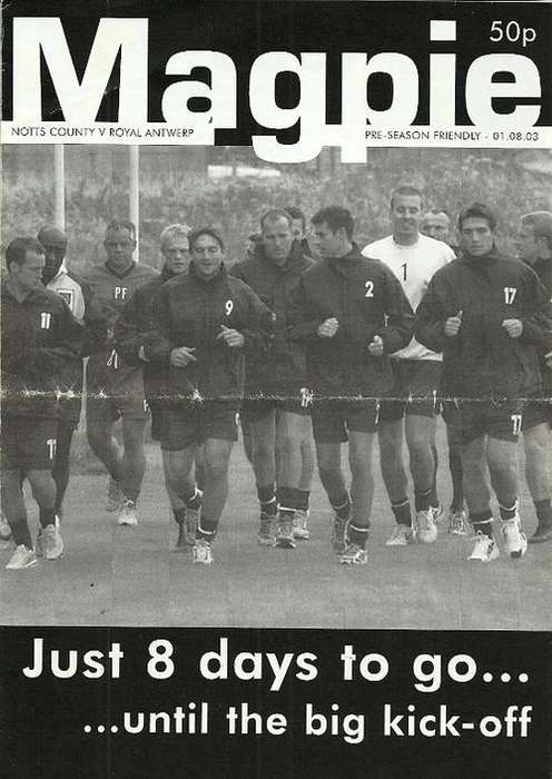 Notts County v Royal Antwerp ( Belgium ) 2003 Friendly Match Official  Programme