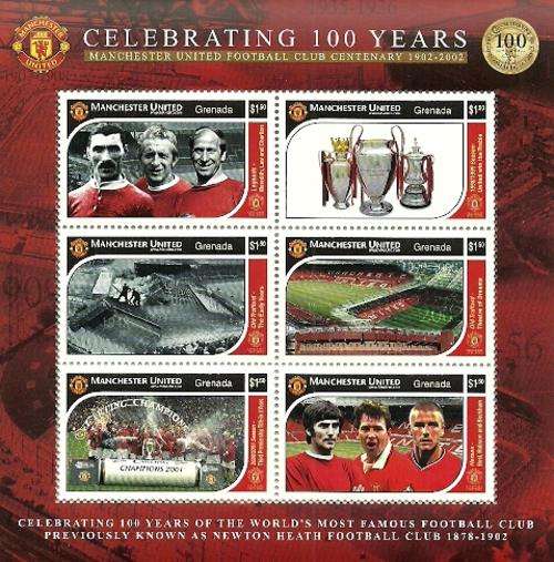 Manchester United 1902 - 2002 Centenary Stamp Sheet