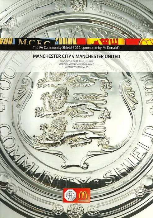 Manchester United v Manchester City 2011 Charity Shield Match Programme