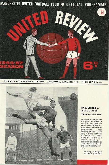 Manchester United v Leeds United 1966/67 League Divison 1 Match Programme