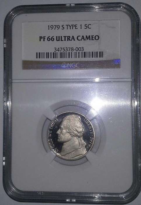 1979-S  Jefferson Nickel Type 1 Coin NGC Graded PF66 Ultra Cameo