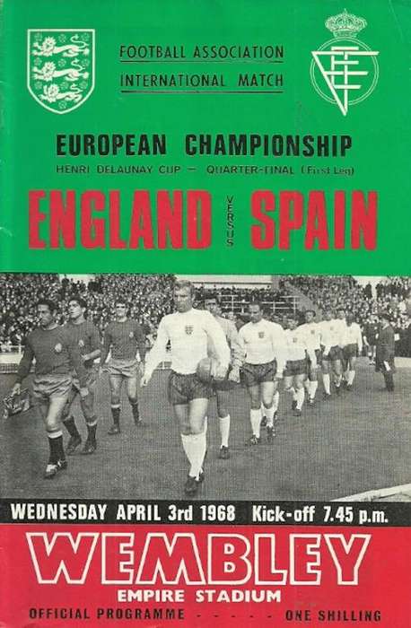 England v Spain 1968 European Cup 1/4 Final 1st Leg Match Programme