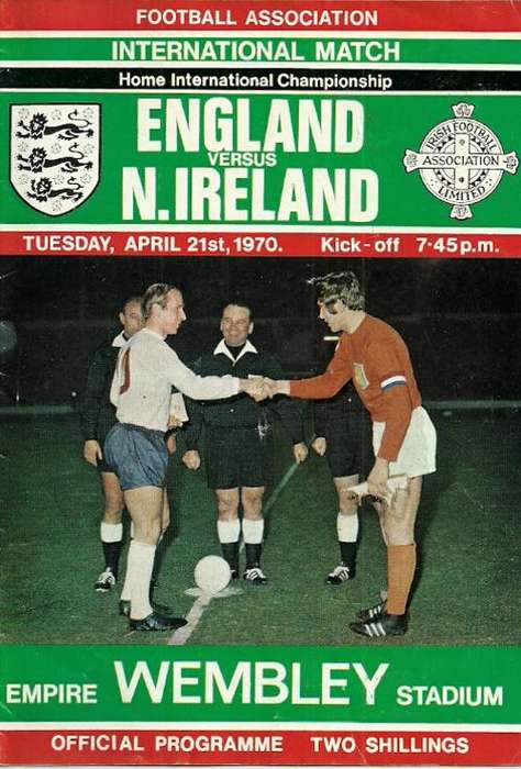 England v Northern Ireland 1970 British Championship Match Programme